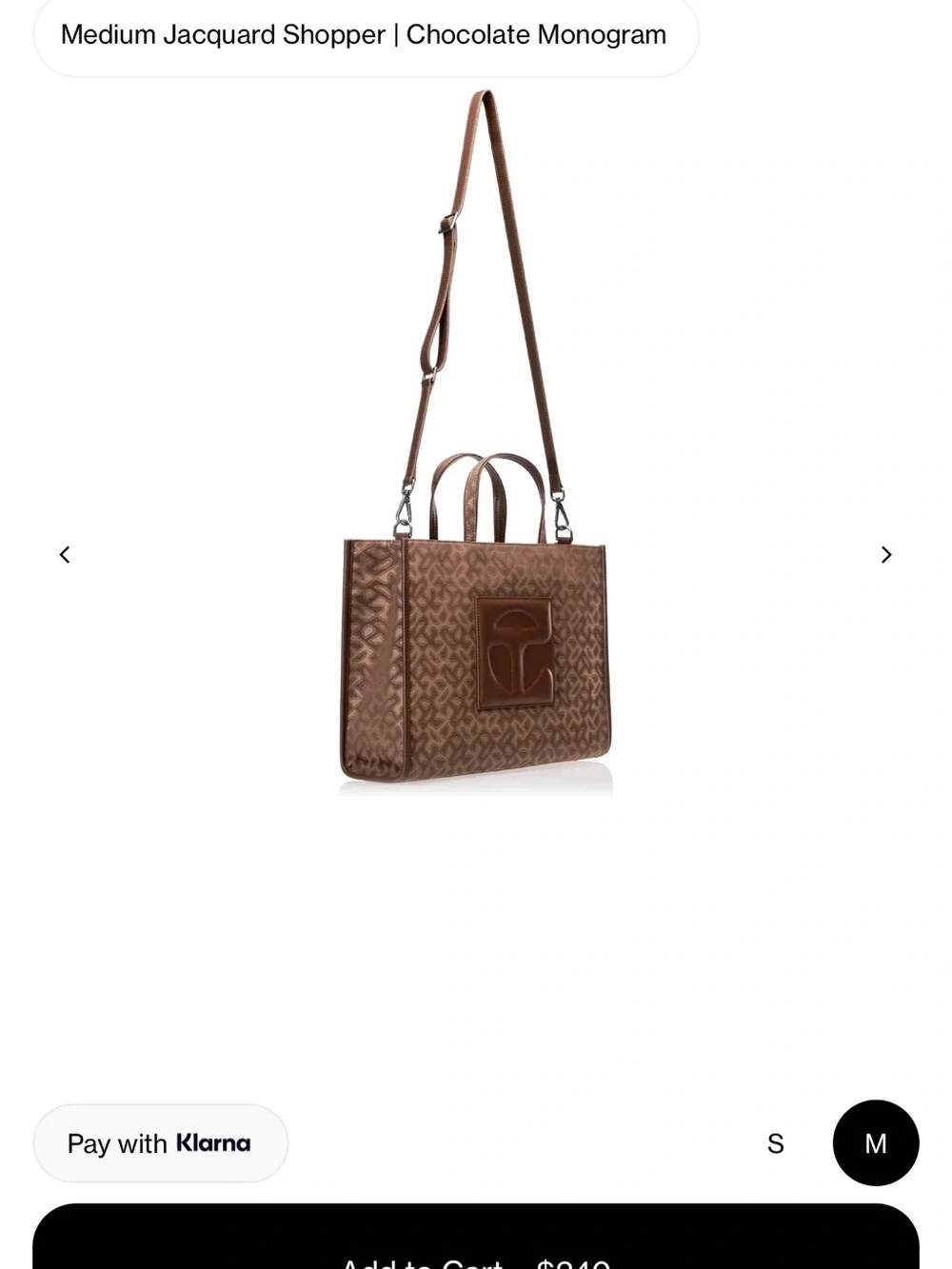 Telfar Medium Jacquard Shopper - Chocolate Monogram
